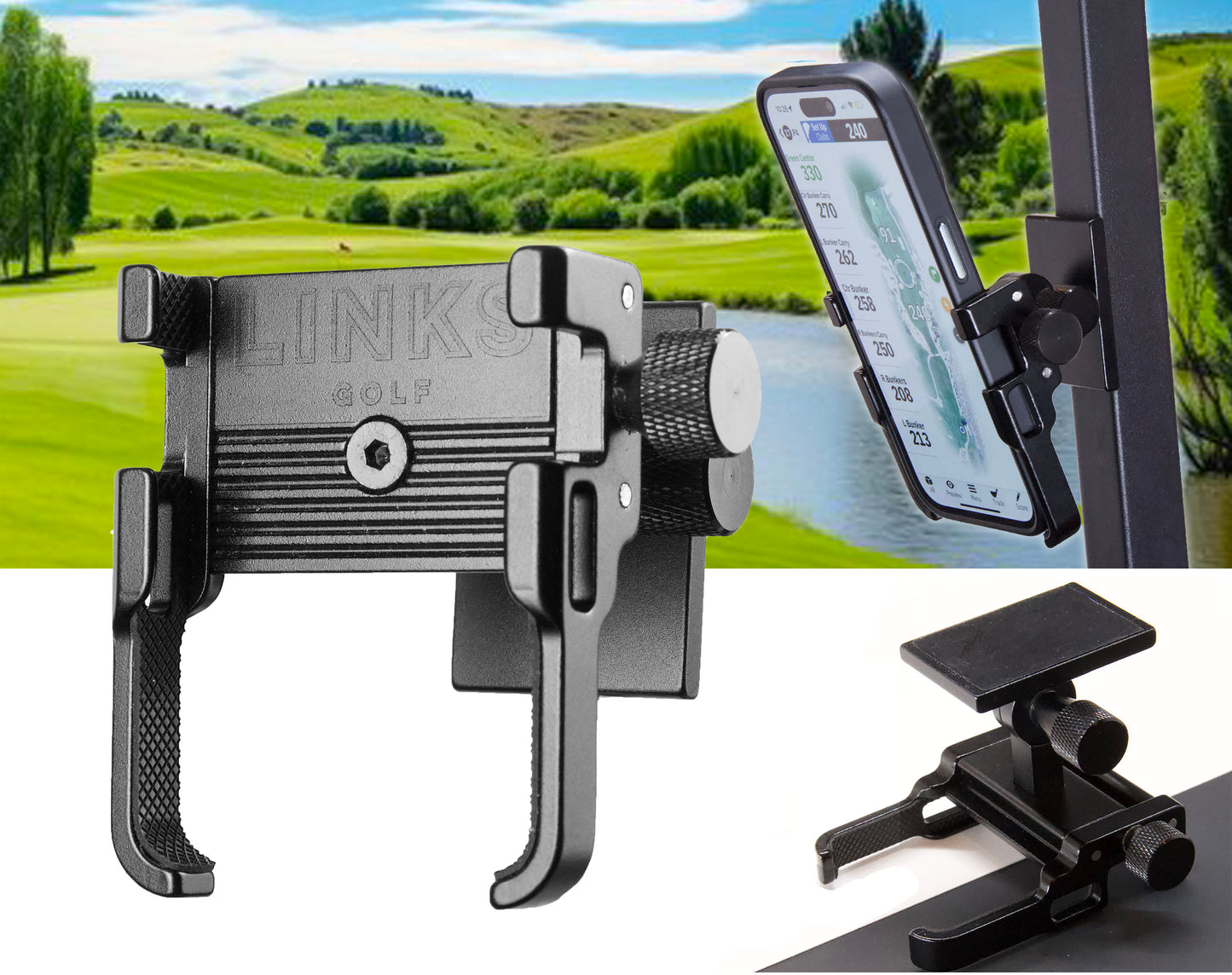 Links Golf Phone Caddy - Magnetic Golf Cart Mount